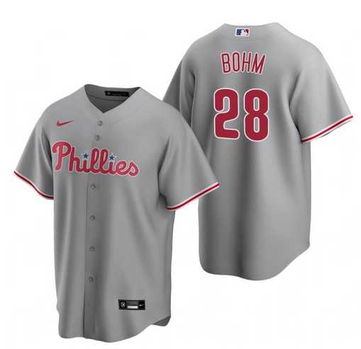 Youth Philadelphia Phillies #28 Alec Bohm Gray Road Jersey Dzhi->mlb youth jerseys->MLB Jersey
